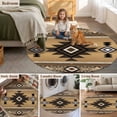 thumbnail image 6 of 6ft Washable Round Rug, Southwest Ethnic Style Non-Slip Circle Area Rug for Living Room Bedroom, Brown Tribe Retro Geometric Indoor Floor Mat for Home Decor, 6 of 9