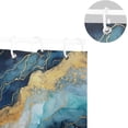 thumbnail image 5 of Blue Gold Marble Shower Curtain for Bathroom, Decorative Bath Bathroom Accessories with 12 Pack Hooks for Home Hotels, 60 X 72 in, 5 of 6