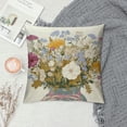 thumbnail image 2 of Creowell Wildflower Throw Pillow Covers Flowers Leaves Bouquet Vase Spring Summer Seasonal Decor Cushion Cover for Bedroom Sofa Living Room Couch Bench Outdoor 20x20in, 2 of 5