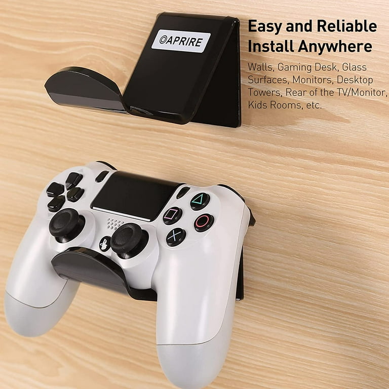 Controller Stand Wall Holder Mount for Xbox One PS4 Pro - Pack of 2 OAPRIRE  Acrylic Video Game Controller Accessories with Cable Clips - Black 