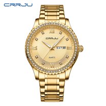Crrju new watch 5016 Diamond men and women leather watch strap simple casual fashion business