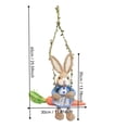 thumbnail image 3 of laqbezok Easter Bunny on Carrot Swing Hanging Decor, 13.78" Woven Rabbit Figurine with Hanging Rope, Rustic Spring Home Accent for Windows, Doors & Covered Porch, 3 of 6
