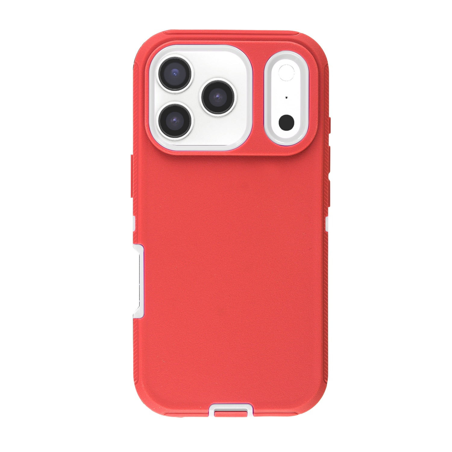 Rugged Hybrid Armor Case for iPhone 17 Pro Max - Red and White