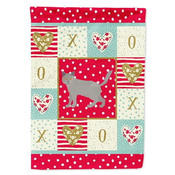 Carolines Treasures CK5577GF Chartreux 2 Cat Love Flag Garden Size Small multicolor