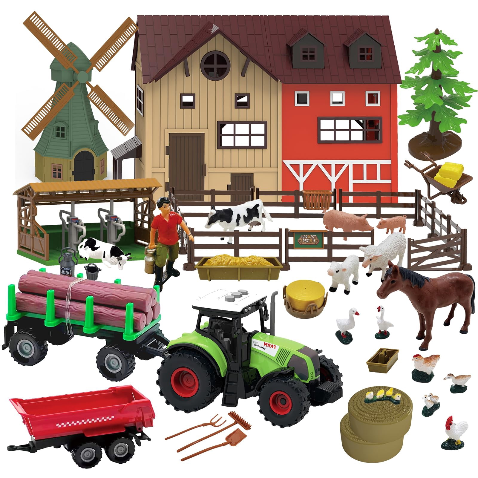 Hyrenee : Véhicules de Tracteur agricole - Remorque de Tracteur avec poignée Ronde - Épandeur d'engrais avec Balle de Lait - Jouets agricoles pour garçons et Enfants Jeux de Tracteurs - Agriculture Media Hyrenee : Véhicules de Tracteur agricole - Remorque de Tracteur avec poignée Ronde - Épandeur d'engrais avec Balle de Lait - Jouets agricoles pour garçons et Enfants Jeux de Tracteurs - Agriculture Media