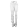 thumbnail image 4 of Wlynlyn Fleece Lined Sweatpants for Women Drawstring High Waisted Active Joggers Winter Warm Trousers Size XL, 4 of 5