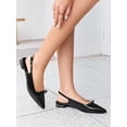 thumbnail image 3 of Zapatos de vestir sin cordones Slingback Flats Coutgo para mujer, con lazo, negros, 3 of 5