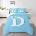 thumbnail image 2 of Erosebridal Personalized Letter D Bedding Queen Comforter Set,Monogrammed Theme Down Comforter,Ribbon Bow Knot Bedding Sets Queen with Comforter,Ultra Soft Bedroom Decor,3 Pieces, 2 of 7