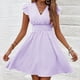 thumbnail image 2 of Vestido de Verano para las Mujeres Casual Rayas Manga Corta Cuello en V, Vestido de Poliéster de Moda para la Playa Y Diario, 2 of 7
