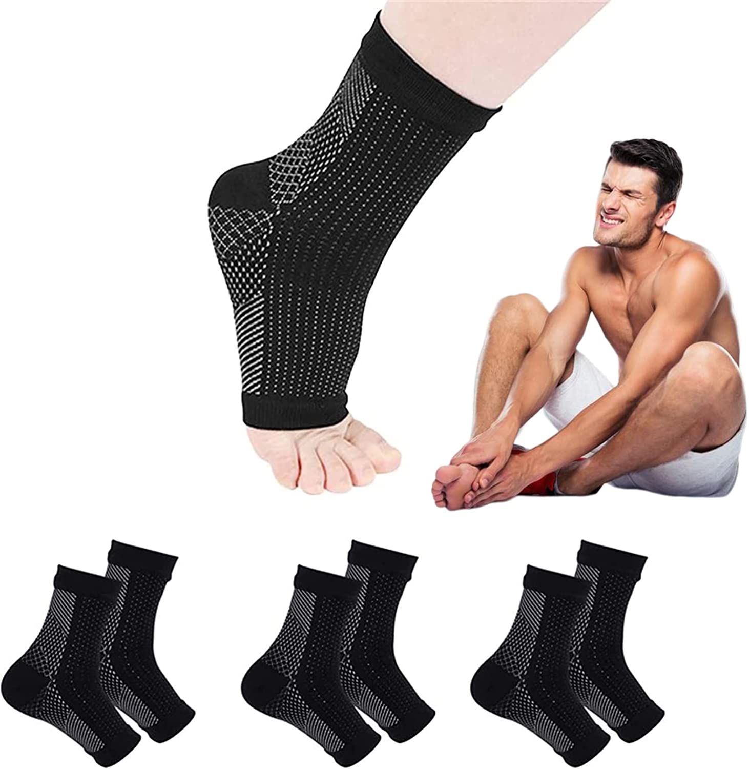 Balance Sock Neuropathy Series 2 Pack – Large Size, Signature Blue, For Burning Feet & Balance Support