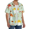 thumbnail image 4 of Sigee Mushroom Bee Print Men's Shirts Casual Button Down Short Sleeve Summer Beach Shirt Hawaiian Vacation Shirts Tee Shirt-4X-Large, 4 of 7