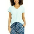 thumbnail image 2 of Charter Club Plus Size Pajama Top, Light Blue Solid, 3X, 2 of 3