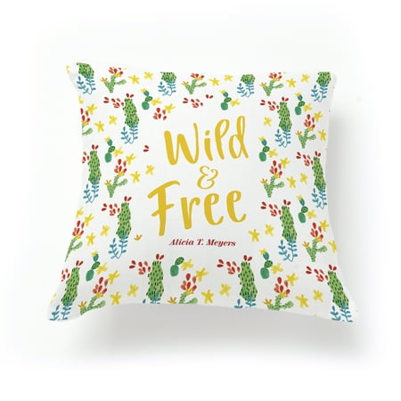 Personalized Back To School Pillow - Fun Cacti, Mulitple Sizes
