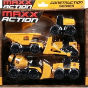 Maxx Action, Mini Construction Vehicles, Set of 5 Toy Trucks, Children Ages 3+
