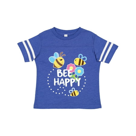 

Inktastic Bee Happy with Flowers Gift Toddler Boy or Toddler Girl T-Shirt