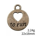 thumbnail image 3 of K-KED 140 Pcs Bronze Plated I Love Running Charms Pendant 22X18MM Diy Making A13326, 3 of 4