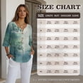 thumbnail image 7 of Xoenoiee Bamboo Leaves Ink Painting Print Womens 3/4 Length Sleeve Tops Casual V Neck Boho Summer Dressy Blouses Button Down Shirts 2026 Spring Fall Outfits, Size XL, 7 of 7