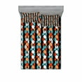 thumbnail image 2 of Modern Bedding Set with Sheet & Covers, Vector Contemporary Design Geometric Hexagonal Detailed Image, Printed Bedroom Decor 2 Shams, 4 Sizes, Turquoise Salmon, by Ambesonne, 2 of 3