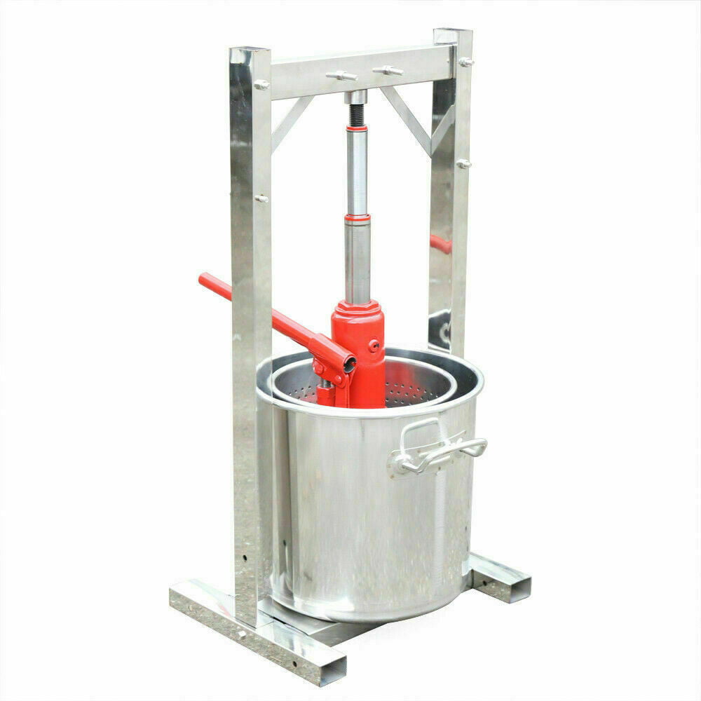 12L Stainless Fruit Press with Hydraulic Jack Aid wine/cider making Fruit Crusher USA STOCK Brewing Manual Grape Crusher 