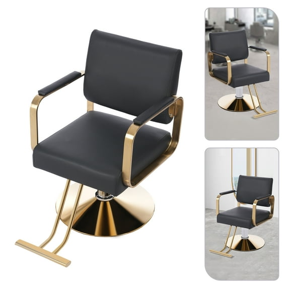 200kg/440.92lbs Black&Golden Stylist Chairs Modern Hydraulic Barber Chair Adjustable Salon for Hair Salons Beauty Salons Homes