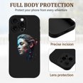 thumbnail image 2 of Sleek Black iPhone 15 Pro Case with Artistic Circuitry Face Design - Lightweight Yellowing Resistant Futuristic Aesthetic, 2 of 6
