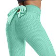 thumbnail image 3 of Gibobby Pantalones de Casuales Pantalones de cintura elástica para mujer, mallas puras, mallas de Yoga, Fitness, Color texturizado, levantamiento de cadera, correr, informales(Verde， S), 3 of 5