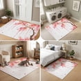 thumbnail image 5 of Area Rugs 4'x6'. Spring Floral Carpet Runner Indoor Outdoor Rugs Home Decor Aesthetic, Watercolor Weeping Cherry Blossom Branches Non Slip Mats Washable Accent Rug for Living Room Bedroom, 5 of 8