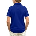 thumbnail image 4 of Boys' School Uniform Short Sleeve Polo Shirt Button Closure Moisture Wicking Performance Material, 4 of 7