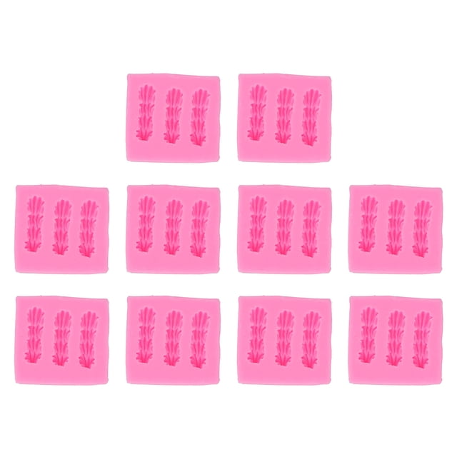 10PCS Silicone Baking Mold Multipurpose High Temperature Resistant DIY Biscuit Chocolate Candy Mould Pink