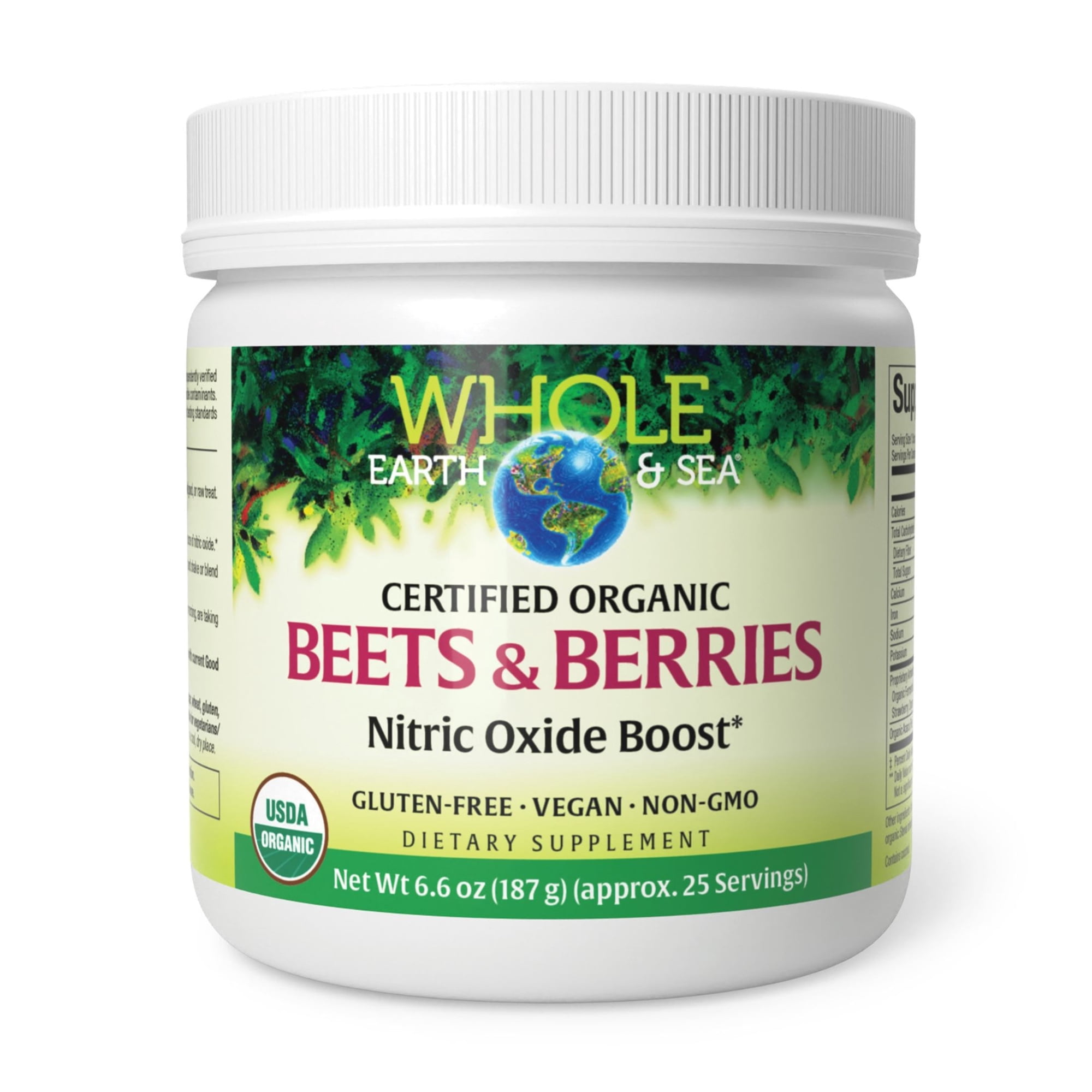 Natural Factors Whole Earth & Sea, Beets & Berries Antioxidant Boost with Beets, Acai & More, 6.6 Oz Powder