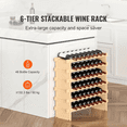 thumbnail image 5 of 48 Bottle Wine Rack, Stackable Bamboo Wood Wine Storage - 6 Tier Floor Standing Wine Holder Display Shelf for Kitchen, Bar, Cellar - Natural Finish, 5 of 7