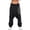 Black, variant on Women Low Rise Drop Crotch Retro Print Saggy Baggy Trousers Loose Harem Pants