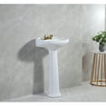 thumbnail image 3 of Kingston Brass VPB2034 Stuart 20" Ceramic Pedestal Sink (4-Inch, 3 Hole), Glossy White, 3 of 7