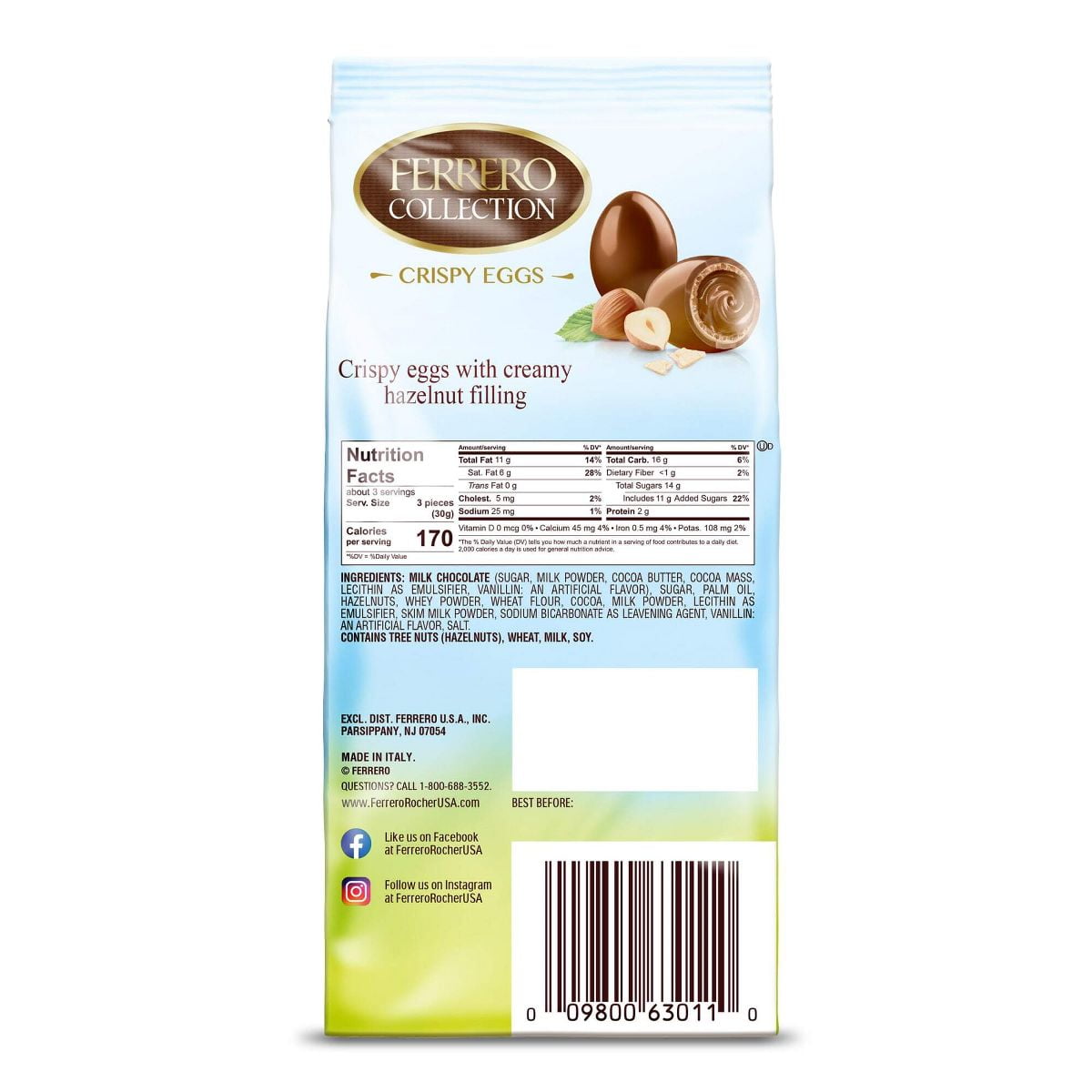 Ferrero Rocher Easter Hazelnut Eggs - 3.5oz/10ct - Pack of 2