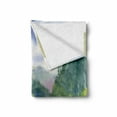 thumbnail image 2 of Fine Art Soft Flannel Fleece Throw Blanket, Summer River Surrounded by Tree Forest Lake Bush Foliage Serenity, Cozy Plush for Indoor and Outdoor Use, 50" x 60", Green Purple and White, by Ambesonne, 2 of 6