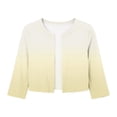 thumbnail image 4 of LEKWK Cardigan for Women 3/4 Sleeve Open Front Gradient Cropped Tops Lightweight Loose Fit Crewneck Comfy Shrugs Summer Fashion Outwear for Dresses, 4 of 7