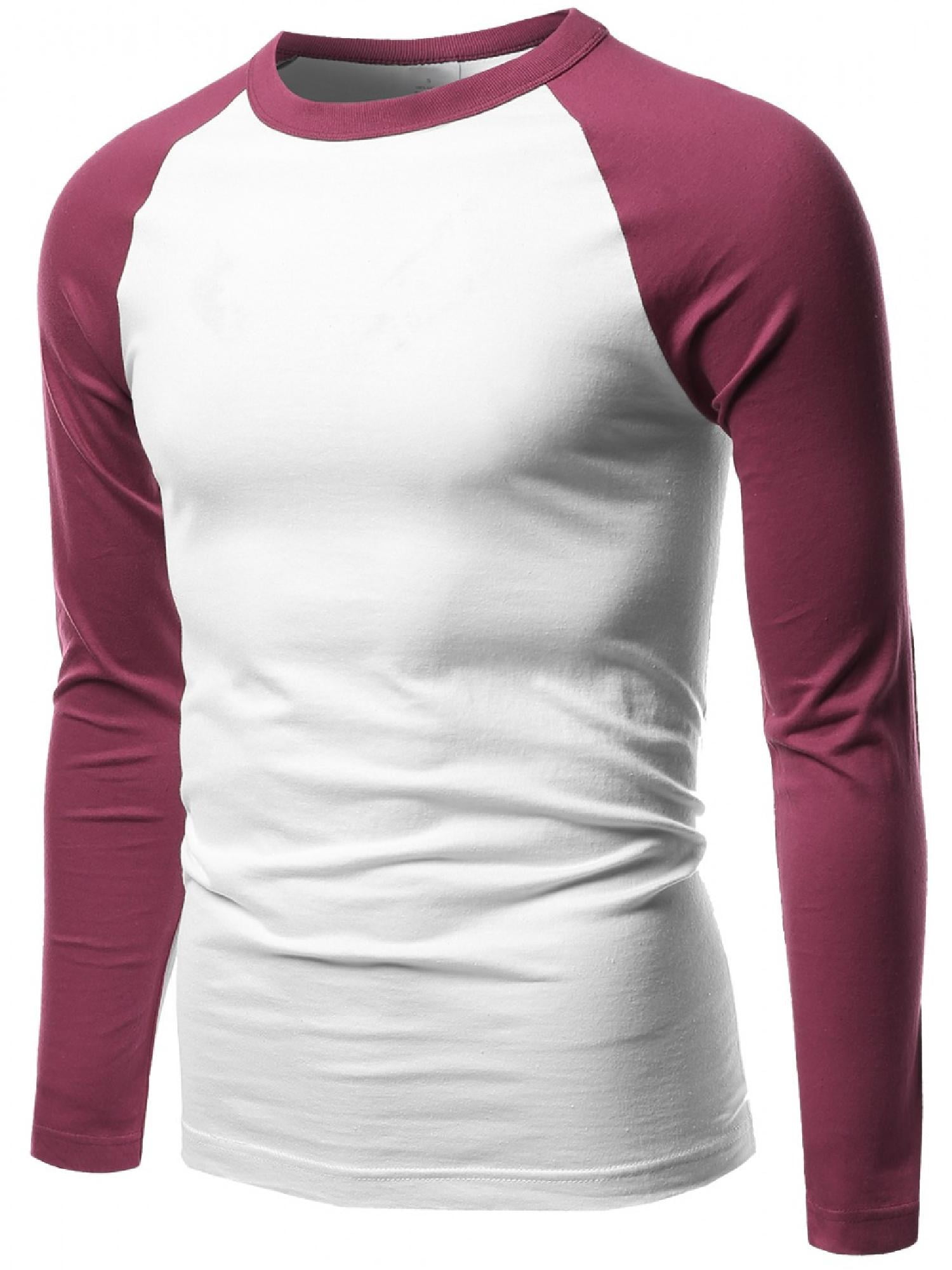 Decrum Men's Striped Raglan Baseball Shirt - Soft Long Sleeve Tee, Comfortable Poly-Cotton Blend For Casual Wear