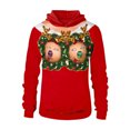 thumbnail image 4 of Puntoco Blusa con capucha de manga larga con estampado navideño divertido informal para mujer Tops para parejas Liquidación Puntoco Puntoco-4480, 4 of 5