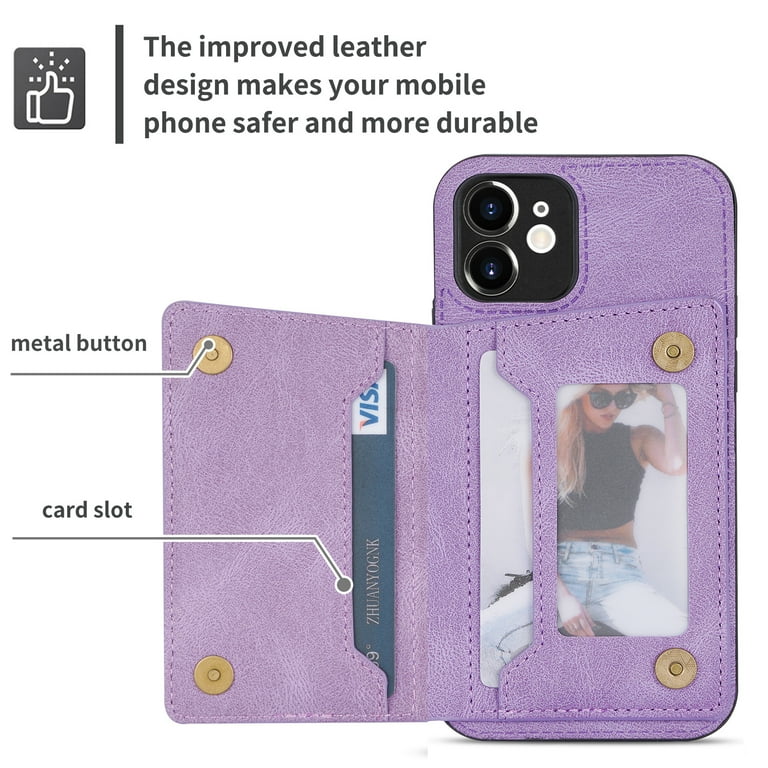 Leather Case Purple Apple Iphone 12 Case Purple Leather Case For
