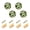 Abstract Squares, variant on JIALIOU Kitchen Cabinet Knobs Round Zinc Drawer Pulls, White Dogs on Pink Grass, 4 Pack