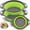 Green, variant on Collapsible Colander Set of 3 Round Silicone Kitchen Strainer Set - 2 pcs 4 Quart and 1 pcs 2 Quart- Perfect for Draining Pasta, Vegetable and fruit (green,blue, purple)