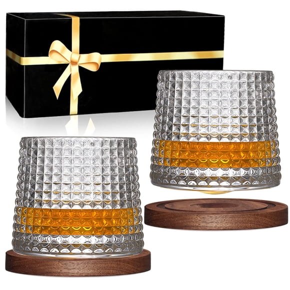 Set de vasos para whisky BOLESTA, vaso giratorio, cristal, 160 ml
