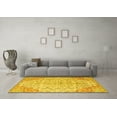 thumbnail image 3 of Ahgly Company Machine Washable Indoor Round Persian Yellow Traditional Area Rugs, 8' Round, 3 of 4