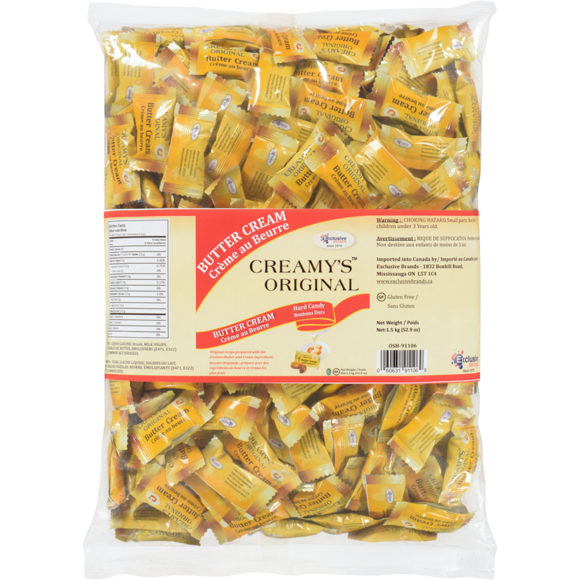 EXCLUSIVE BRANDS Butter Cream Bulk Hard Candy 1.5 kg