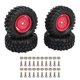 thumbnail image 1 of 4PCS RC Neumáticos de rueda Reemplazo de neumáticos de goma para vehículos de escalada Coche todoterreno 96 mm de diámetro Rojo YUNYI BRAND  Deportes, 1 of 8
