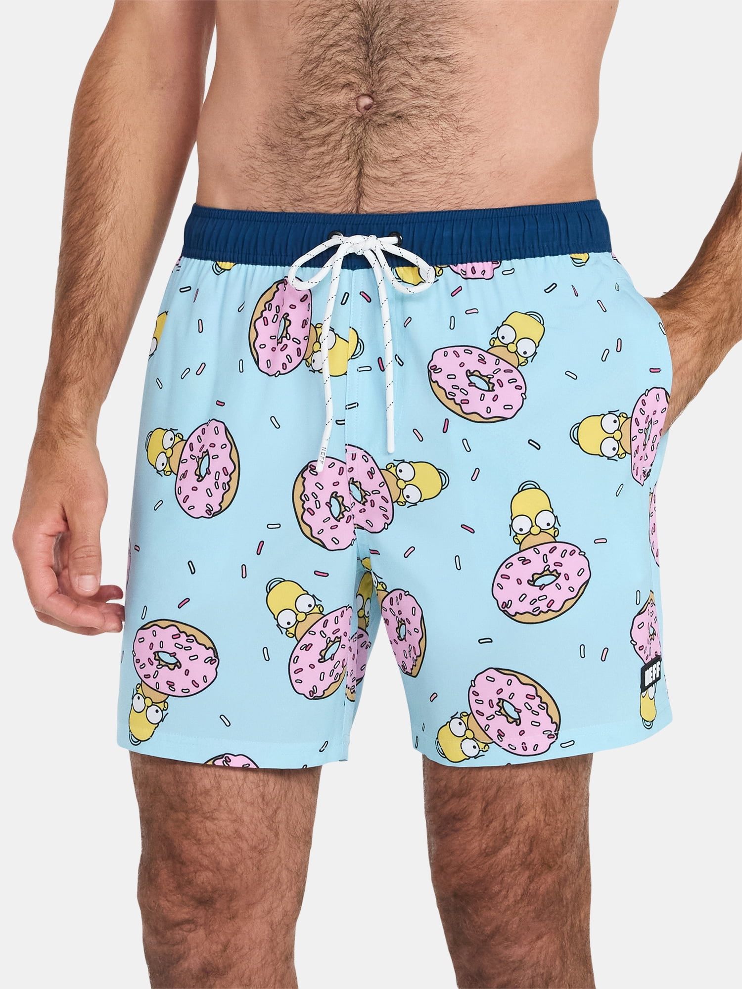 Neff Men's and Big Men's The Simpsons Print Swim Trunks, Sizes S-3XL