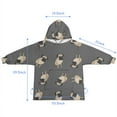 thumbnail image 7 of Cute Pug Puppies Blanket Hoodies for Kids 6-13YR Oversize Wearable Blanket Hoodies for Boys Girls Teens, 7 of 7