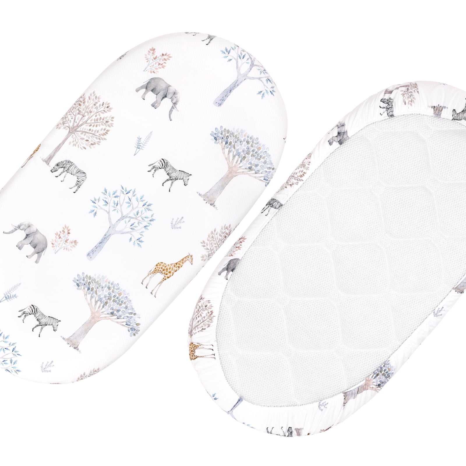 Gllquen Baby Bassinet Sheets Set, Forest & Animals, 2-Pack photo 7
