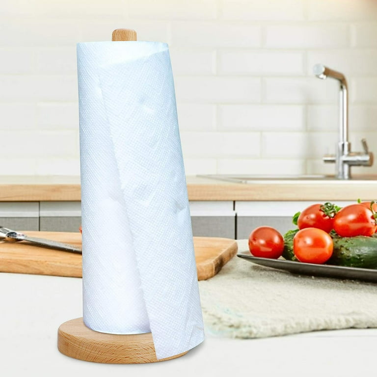 Wooden Paper Towel Holder Marble Base Roll Paper Napkin Holder Household  Desktop Vertical Tissue Rack Kitchen Shelves Home Decor
