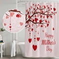thumbnail image 4 of Mother's Day Shower Curtain Set - Standard 72" x 72" Washable Bathtub Curtain with 12 Hooks, Romance Love Tree Branches Pink Waterproof Fabric Stall Shower Curtains for Bathroom/Bathtub Décor, 4 of 6